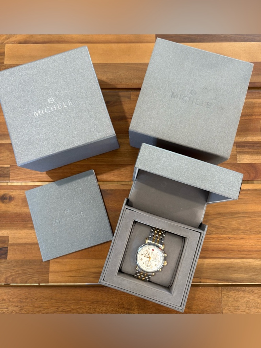 Michele Two Toned CXS Chronograph Watch